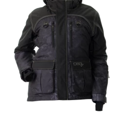 Fancy-Ladies Only! DSG Arctic Appeal 2.0 Ice Fishing Jacket - Black Realtree Wave®, Dusty Teal, Oatmeal