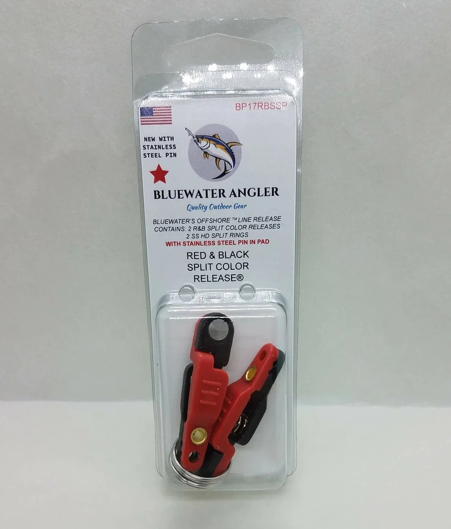 Ice Strong Outdoors BlueWater Releases Blue Water Angler 2 Pack Red/Black Split Color Release (Stainless Steel Pin) - Planer Board/Snap Weight Line Release 3 Ice Strong Outdoors BlueWater Releases Blue Water Angler 2 Pack Red/Black Split Color Release (Stainless Steel Pin) - Planer Board/Snap Weight Line Release