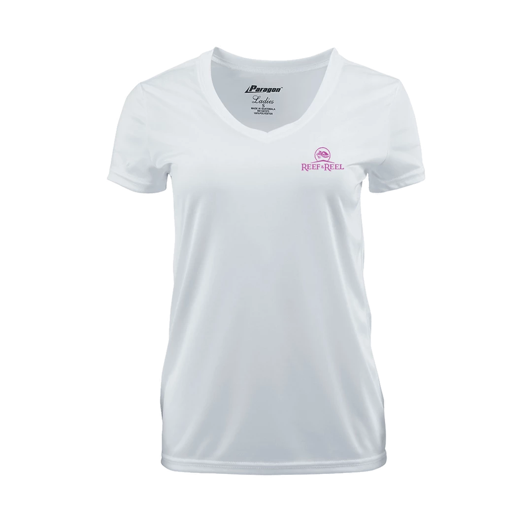 Reef & Reel Women's Classic V-Neck Performance SS Shirt 3 Reef & Reel Women's Classic V-Neck Performance SS Shirt