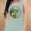 Ice Strong Outdoors Rockstarlette Bass Fishing Logo, Relaxed Fit Muscle Tank Top Fancy-Ladies Only!