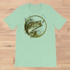 Rockstarlette Bass Fishing Relaxed Fit T Shirt, Heather Mint