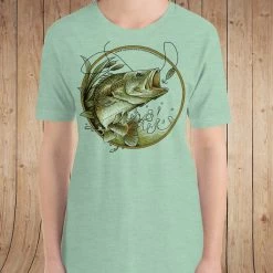 Rockstarlette Bass Fishing Relaxed Fit T Shirt, Heather Mint