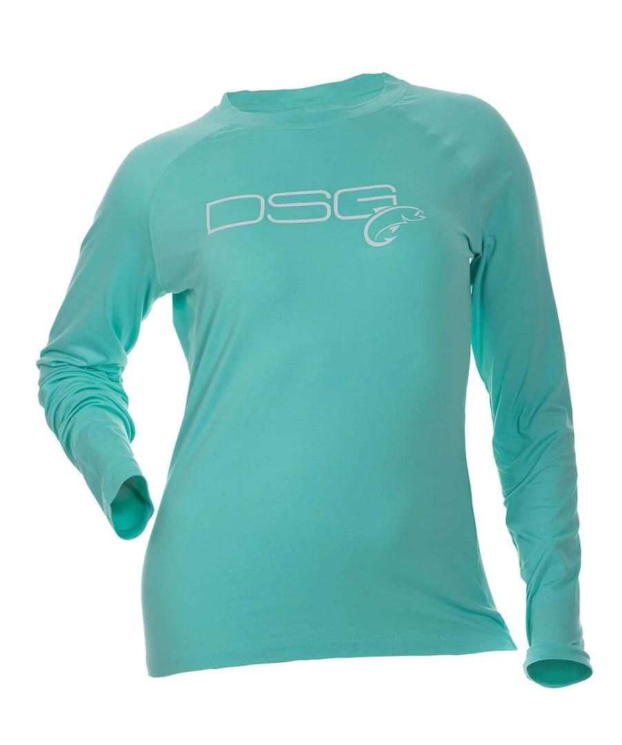 DSG Solid Shirt - UPF 50+ - Salmon, Aqua, Sea Blue, Rose Or Slate Fancy-Ladies Only! 5 DSG Solid Shirt - UPF 50+ - Salmon, Aqua, Sea Blue, Rose Or Slate Fancy-Ladies Only!