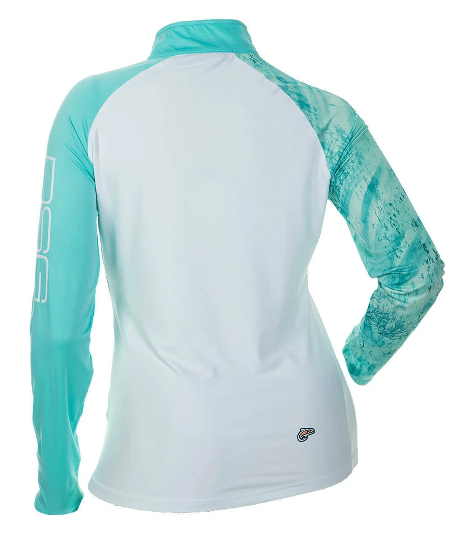 DSG Realtree Fishing® Camo 1/4 Zip Shirt - UPF 50 - Salmon Or Aqua Fancy-Ladies Only! 9 DSG Realtree Fishing® Camo 1/4 Zip Shirt - UPF 50 - Salmon Or Aqua Fancy-Ladies Only!