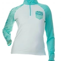 DSG Realtree Fishing® Camo 1/4 Zip Shirt - UPF 50 - Salmon Or Aqua Fancy-Ladies Only! 22 DSG Realtree Fishing® Camo 1/4 Zip Shirt - UPF 50 - Salmon Or Aqua Fancy-Ladies Only!