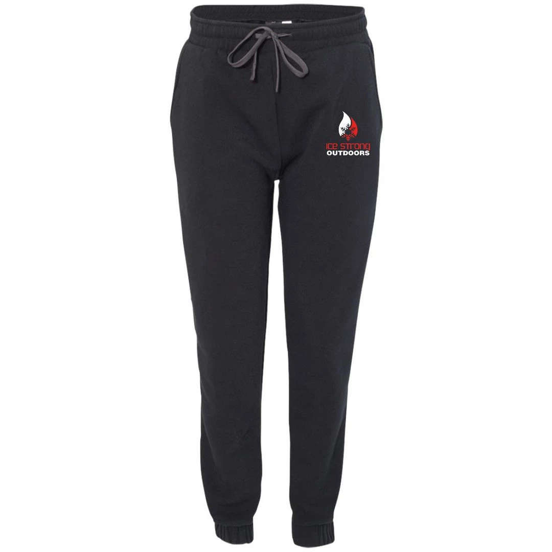 CustomCat Fancy-Ladies Only! Ice Strong Outdoors Adult Fleece Joggers-Red/White Logo - Black/Charcoal/Heather Grey 3 CustomCat Fancy-Ladies Only! Ice Strong Outdoors Adult Fleece Joggers-Red/White Logo - Black/Charcoal/Heather Grey
