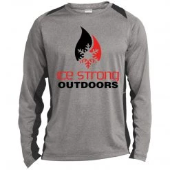 CustomCat Men's Long Sleeve Laker Taker Color Block Shirt - Red/Black Logo Laker Taker Lures & Swag
