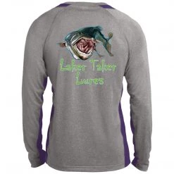 CustomCat Men's Long Sleeve Laker Taker Color Block Shirt - Red/Black Logo Laker Taker Lures & Swag