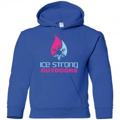 CustomCat Youth Pullover Hoodie Blue & Pink Logo (LOTS Of Color Choices) Kid's Ice Strong Apparel