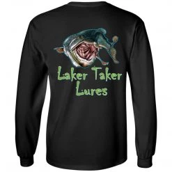 CustomCat Men's Long Sleeve Laker Taker Tee - Red/White Logo Laker Taker Lures & Swag