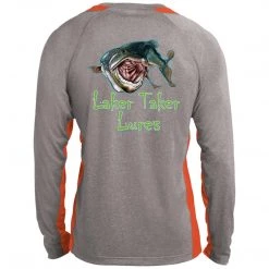 CustomCat Men's Long Sleeve Laker Taker Color Block Shirt - Red/Black Logo Laker Taker Lures & Swag