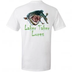 CustomCat Men's Ice Strong Patriotic Chest/Laker Taker Back TALL Ultra Cotton T-Shirt (4 Color Choices) Laker Taker Lures & Swag