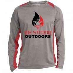 CustomCat Men's Long Sleeve Laker Taker Color Block Shirt - Red/Black Logo Laker Taker Lures & Swag