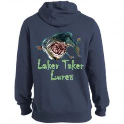 CustomCat Laker Taker Lures & Swag Men's Laker Taker Lures/Patriotic Logo TALL Size Hoodie (8 Color Choices)