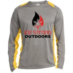 CustomCat Men's Long Sleeve Laker Taker Color Block Shirt - Red/Black Logo Laker Taker Lures & Swag