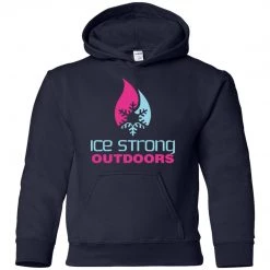 CustomCat Youth Pullover Hoodie Blue & Pink Logo (LOTS Of Color Choices) Kid's Ice Strong Apparel