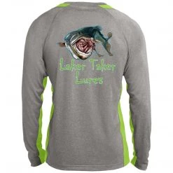 CustomCat Men's Long Sleeve Laker Taker Color Block Shirt - Red/Black Logo Laker Taker Lures & Swag