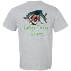 CustomCat Men's Ice Strong Patriotic Chest/Laker Taker Back TALL Ultra Cotton T-Shirt (4 Color Choices) Laker Taker Lures & Swag