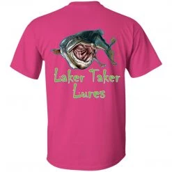 CustomCat Laker Taker Lures & Swag Men's Ice Strong Patriotic Logo Front/Laker Taker Back Regular Size Ultra Cotton T-Shirt (12 Color Choices)