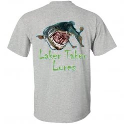 CustomCat Men's Ice Strong Original Logo Front/Laker Taker Back Regular Size Ultra Cotton T-Shirt (11 Color Choices) Laker Taker Lures & Swag