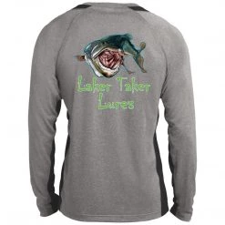 CustomCat Men's Long Sleeve Laker Taker Color Block Shirt - Red/Black Logo Laker Taker Lures & Swag