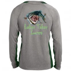 CustomCat Men's Long Sleeve Laker Taker Color Block Shirt - Red/Black Logo Laker Taker Lures & Swag