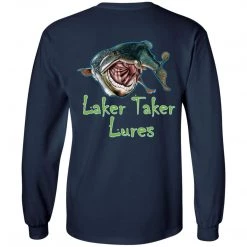CustomCat Men's Long Sleeve Laker Taker Tee - Red/White Logo Laker Taker Lures & Swag