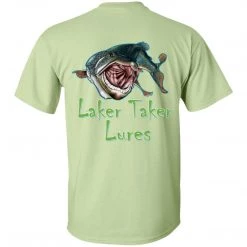 CustomCat Laker Taker Lures & Swag Men's Ice Strong Patriotic Logo Front/Laker Taker Back Regular Size Ultra Cotton T-Shirt (12 Color Choices)