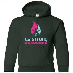 CustomCat Youth Pullover Hoodie Blue & Pink Logo (LOTS Of Color Choices) Kid's Ice Strong Apparel