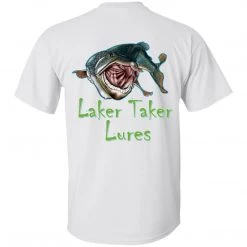 CustomCat Men's Ice Strong Original Logo Front/Laker Taker Back Regular Size Ultra Cotton T-Shirt (11 Color Choices) Laker Taker Lures & Swag