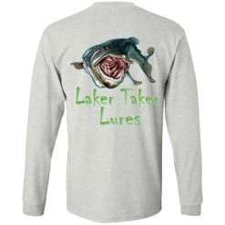 CustomCat Men's Long Sleeve Laker Taker Tee - Red/White Logo Laker Taker Lures & Swag