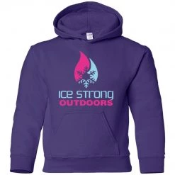 CustomCat Youth Pullover Hoodie Blue & Pink Logo (LOTS Of Color Choices) Kid's Ice Strong Apparel