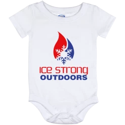 CustomCat Ice Strong Baby Onesie 12 Month Patriotic Logo Infant Ice Strong Apparel