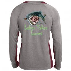 CustomCat Men's Long Sleeve Laker Taker Color Block Shirt - Red/White Logo