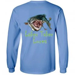 CustomCat Men's Long Sleeve Laker Taker Tee - Red/Black Logo Laker Taker Lures & Swag 31 CustomCat Men's Long Sleeve Laker Taker Tee - Red/Black Logo Laker Taker Lures & Swag