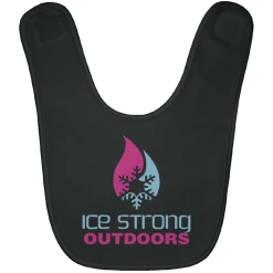 CustomCat Ice Strong Baby Bib Blue & Pink Logo (LOTS Of Bib Color Choices) Infant Ice Strong Apparel