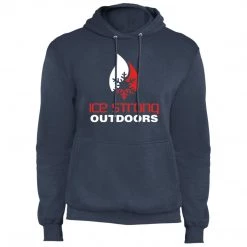 CustomCat Men's Regular Pullover Hooded Sweatshirt Red & White Logo (Athletic Heather, Charcoal, Black, Navy, Royal, Olive) Men's Ice Strong Apparel