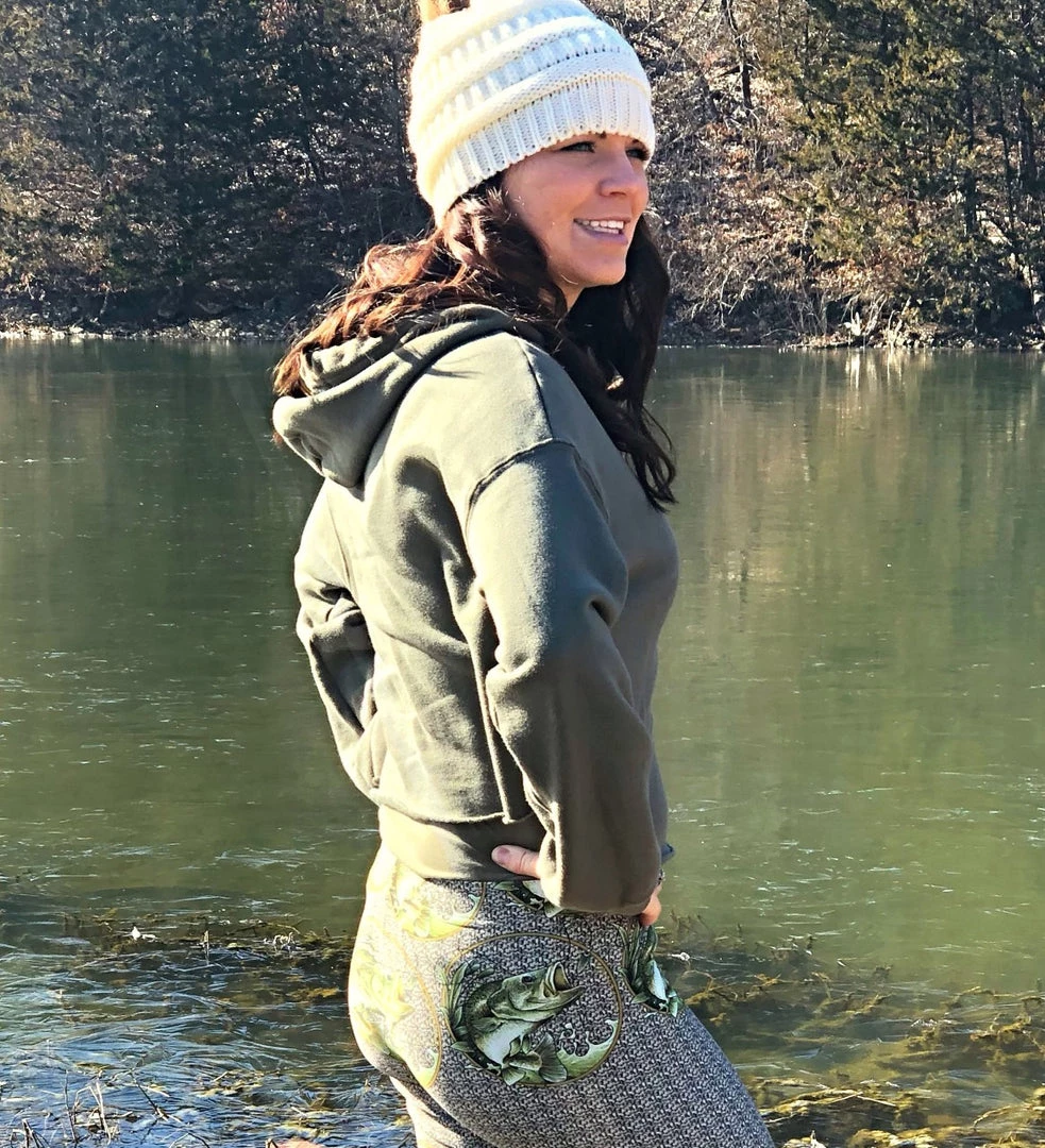 Ice Strong Outdoors Fancy-Ladies Only! Rockstarlette Fishing And Beer Logo, CROPPED Fleece Lined Pullover Hoodie 6 Ice Strong Outdoors Fancy-Ladies Only! Rockstarlette Fishing And Beer Logo, CROPPED Fleece Lined Pullover Hoodie