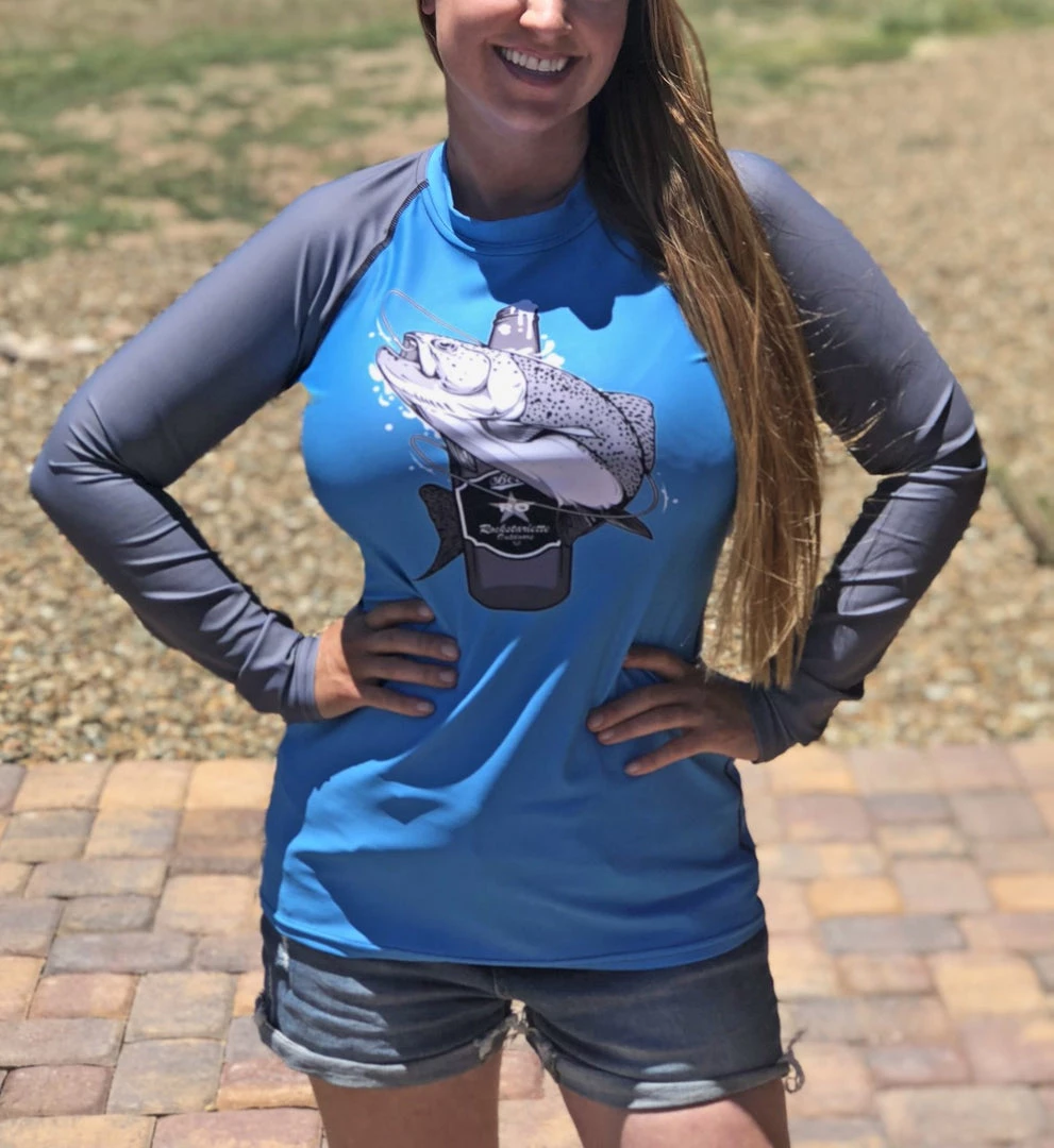 Rockstarlette Fishing And Beer Fishing Logo, UPF 40, Sun Shirt/Rash Guard 8 Rockstarlette Fishing And Beer Fishing Logo, UPF 40, Sun Shirt/Rash Guard