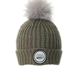DSG Folded Pom Beanie - White, Mushroom Or Charcoal