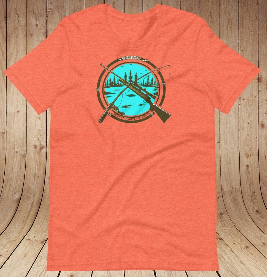 Fancy-Ladies Only! Rockstarlette Hunting & Fishing Logo Loose Fit T Shirt, Heather Orange Or Heather Mint 8 Fancy-Ladies Only! Rockstarlette Hunting & Fishing Logo Loose Fit T Shirt, Heather Orange Or Heather Mint