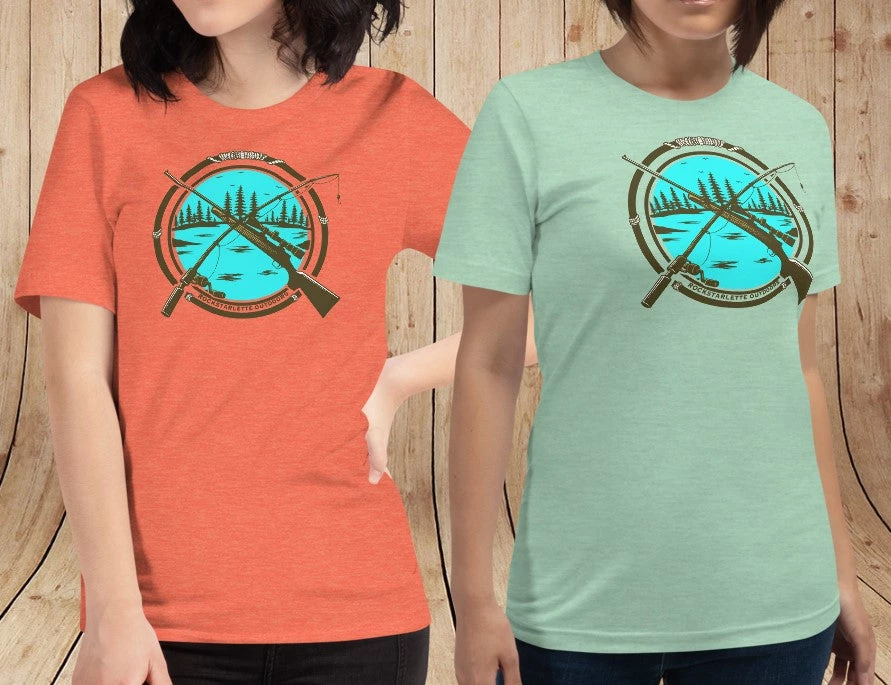 Fancy-Ladies Only! Rockstarlette Hunting & Fishing Logo Loose Fit T Shirt, Heather Orange Or Heather Mint 3 Fancy-Ladies Only! Rockstarlette Hunting & Fishing Logo Loose Fit T Shirt, Heather Orange Or Heather Mint