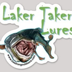 Ice Strong Outdoors Laker Taker Lures Die Cut Sticker 5.13" X 4" Lake Trout