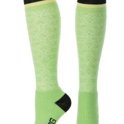 DSG Lightweight Performance Merino Wool Snow Sock - Blue Or Green Fancy-Ladies Only!