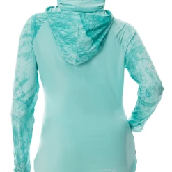 DSG Nora Realtree Fishing® Pattern Hooded Fishing Shirt - UPF 50+ - Salmon, Navy Or Aqua