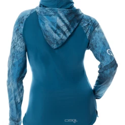 DSG Nora Realtree Fishing® Pattern Hooded Fishing Shirt - UPF 50+ - Salmon, Navy Or Aqua