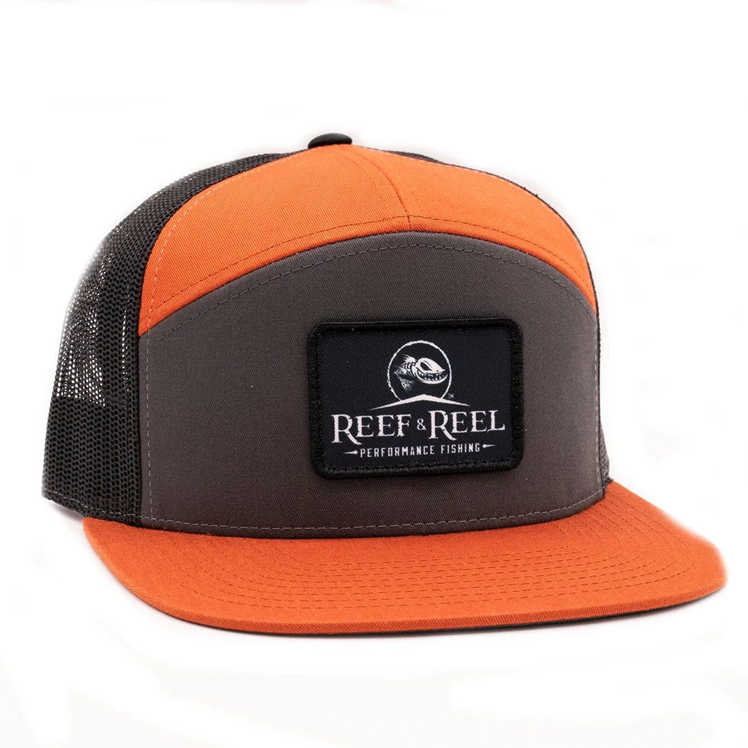 Reef & Reel 7 Panel Flat Bill Trucker Hat Fancy-Ladies Only! 6 Reef & Reel 7 Panel Flat Bill Trucker Hat Fancy-Ladies Only!