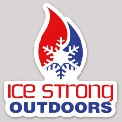 Ice Strong Outdoors Patriotic Die Cut Sticker 5" Swag