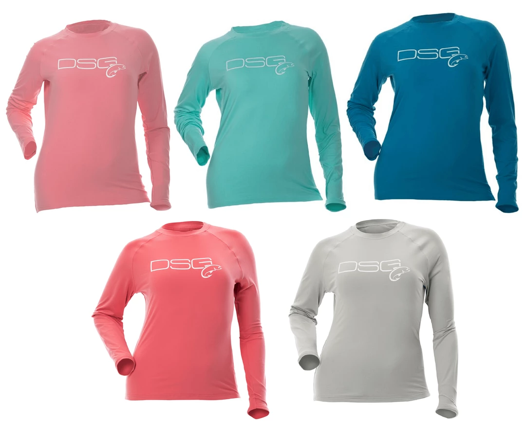 DSG Solid Shirt - UPF 50+ - Salmon, Aqua, Sea Blue, Rose Or Slate Fancy-Ladies Only! 17 DSG Solid Shirt - UPF 50+ - Salmon, Aqua, Sea Blue, Rose Or Slate Fancy-Ladies Only!