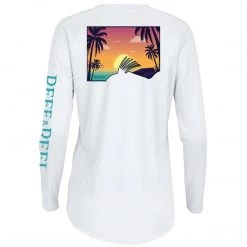 Fancy-Ladies Only! Reef & Reel Women's Sunset Rooster Performance LS Shirt